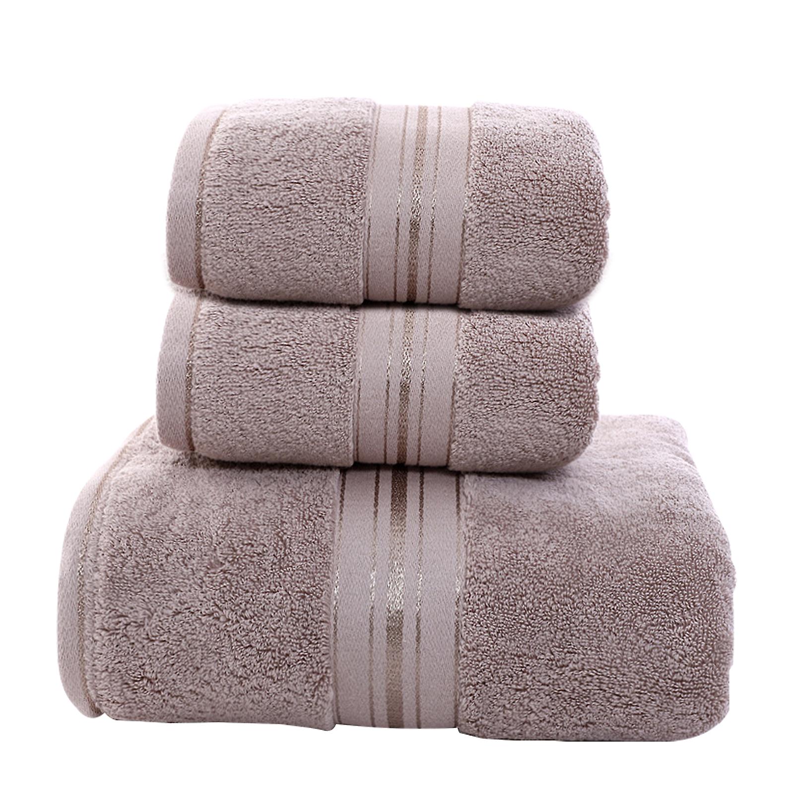 Striped border, loop towel set, bath towel and handkerchief