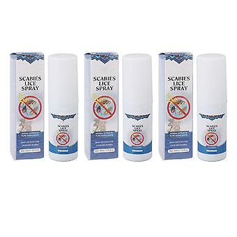 3pcs Kopf Läuse Spray Pflanzenbasierte Formel Langzeitschutz Krätze Läuse Prävention Spray für Kleidung 30ml