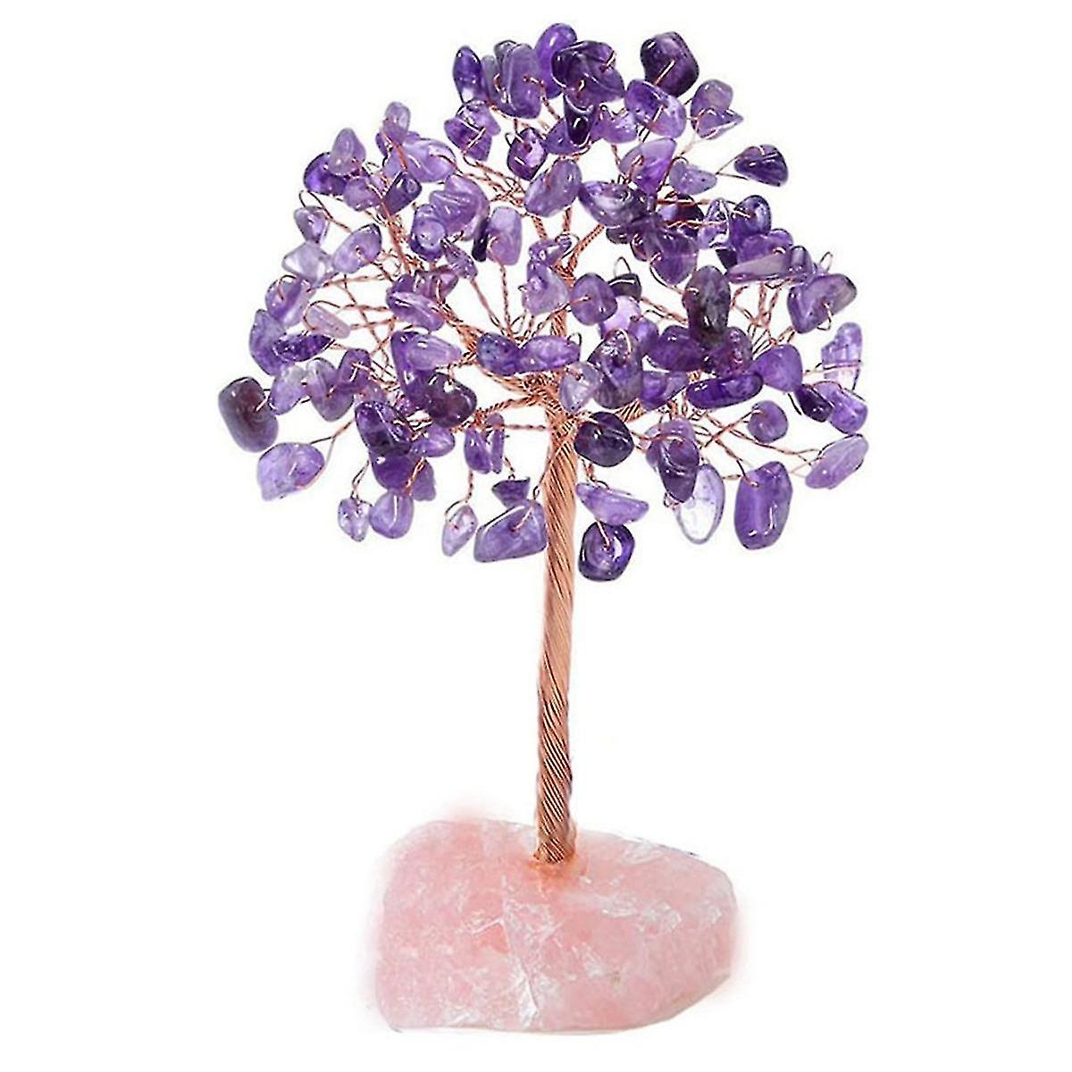 Rose Quartz Crystal Tree,Artificial Crystal and Healing Stone Tree Crystal Stone Tree Gem Tree.Vale
