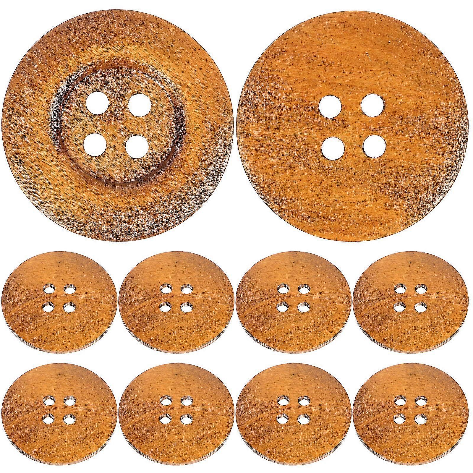 10 Pcs Antique Decor Wooden Blazer Buttons Craft Kids Wood Buttons Vintage Scrapbook Z
