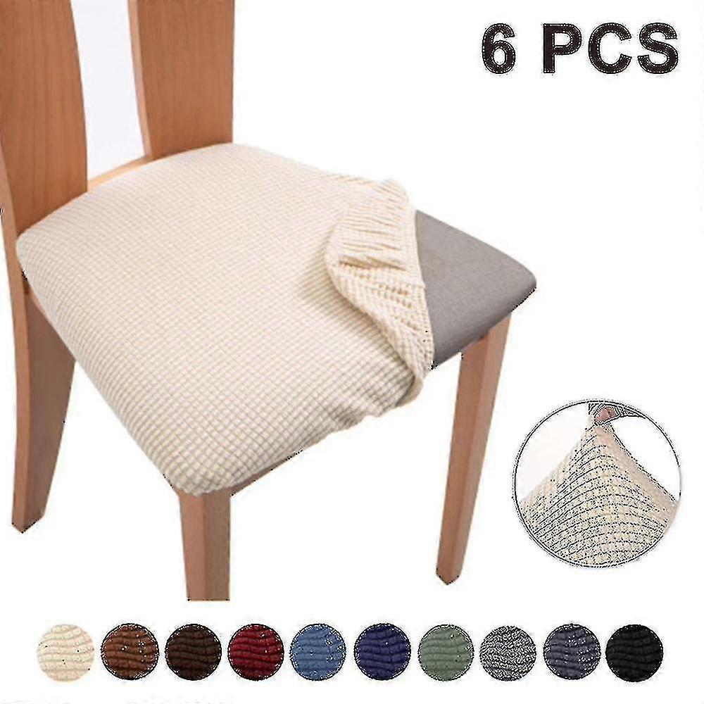 6pcs Stretch Jacquard Housses de siège de chaise