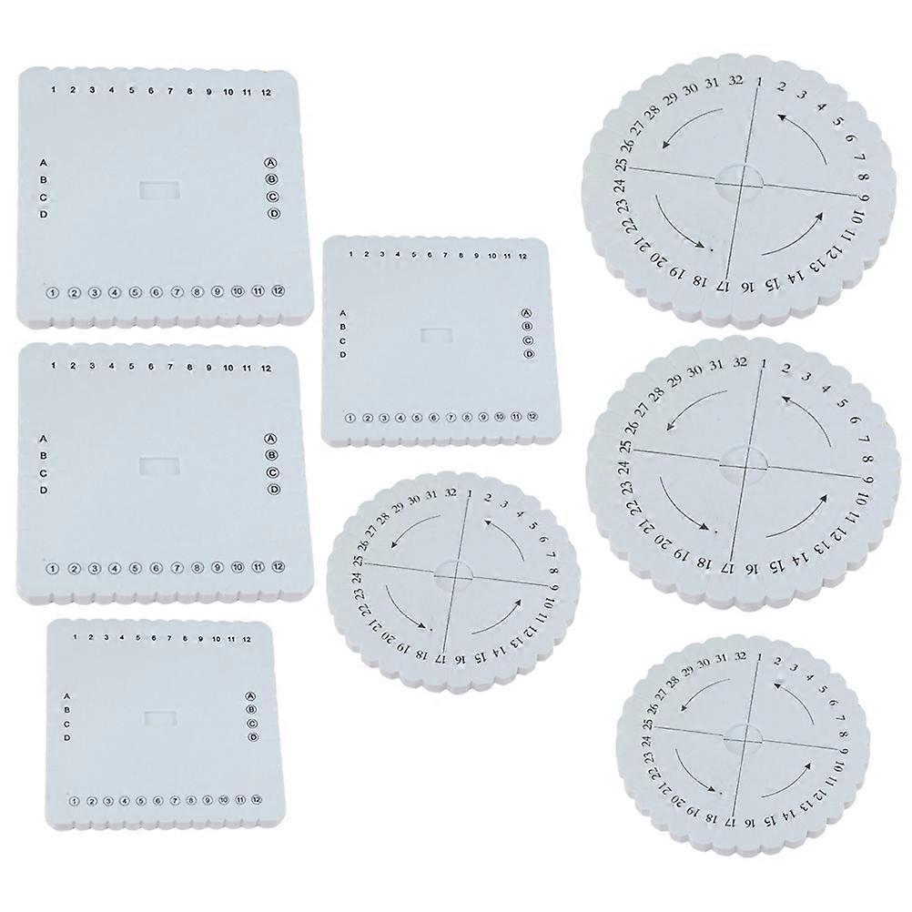 8pcs Round Square Knitting Cord Disc Disks Rope Weaving Beading Board DIY Tool