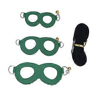Hamster Harness and Leash Set Artificial Leather Soft Easy To Wear Rat Walking Harness Vest and Leash Set with Bells Green