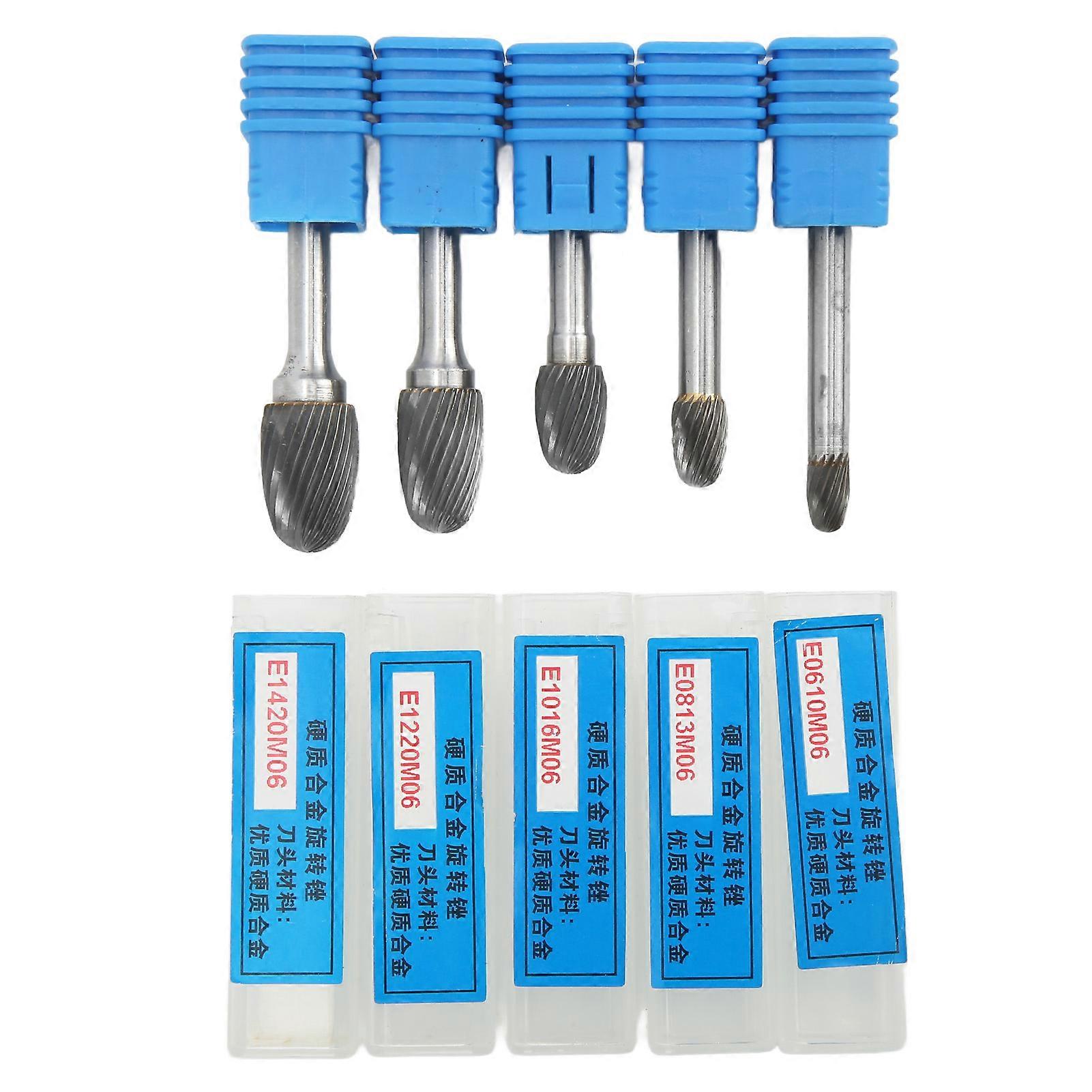 Single Cut Carbide Rotary Burr File Set 6mm Shank Diameter For Surface Grinding Deburring Grinding Sculpting