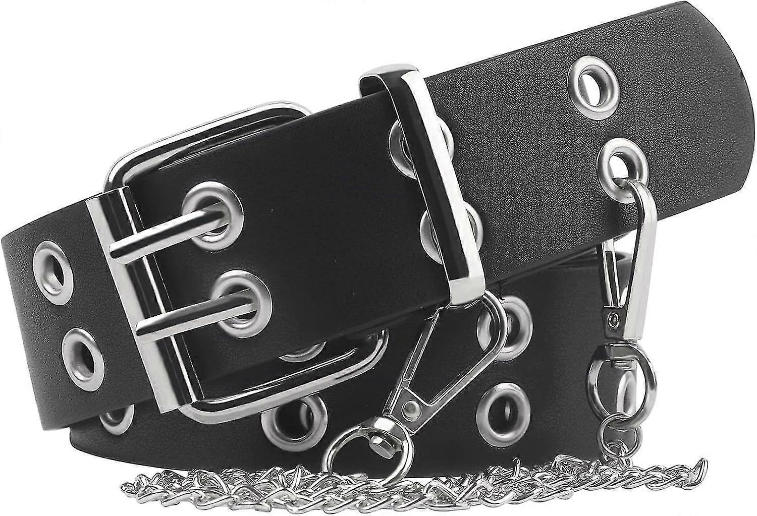Double Grommet Belt With Chain