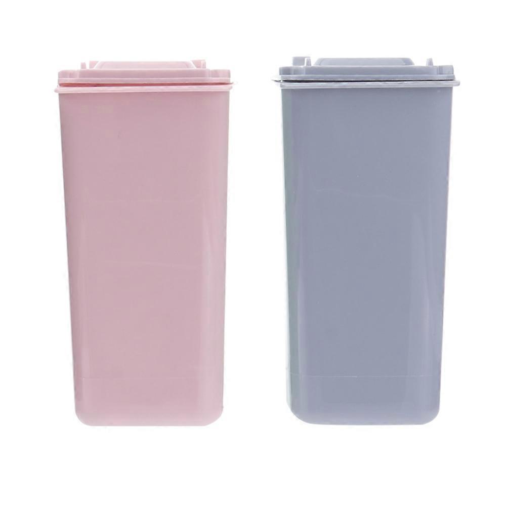 2Pcs Desktop Garbage Pails Multi-function Trash Cans Decorative Garbage Cans Home Accessory