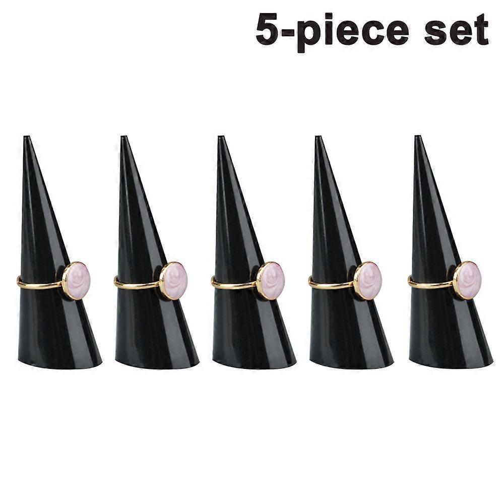 5 Pack Cone Shape Acrylic Solid Ring Display compatible with Jewelry Showcase Stand