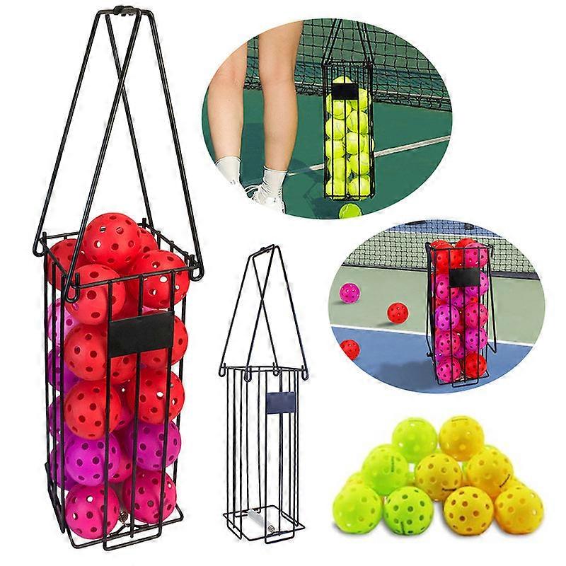 Hopper Ball Picking Frame With Handle 25 Tennis Balls/15 Pickleball Capacity For Easy Pickup Carrying