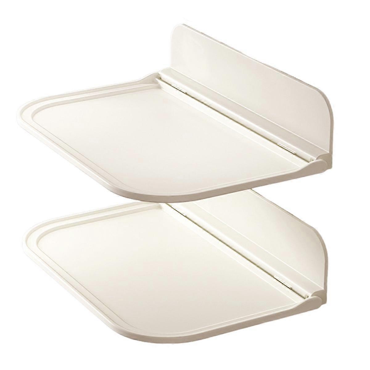 2PCS Portable Bedside Storage Shelf Wall-Mounted Rack Foldable Hanging Shelf Kitchen Bathroom Stora