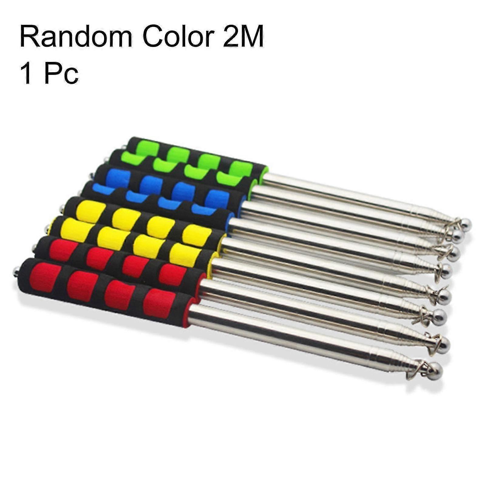 1.2/1.4/1.6/2m Tour Guide Sponge Handle Telescopic Stainless Steel Flag Pole - MXBC