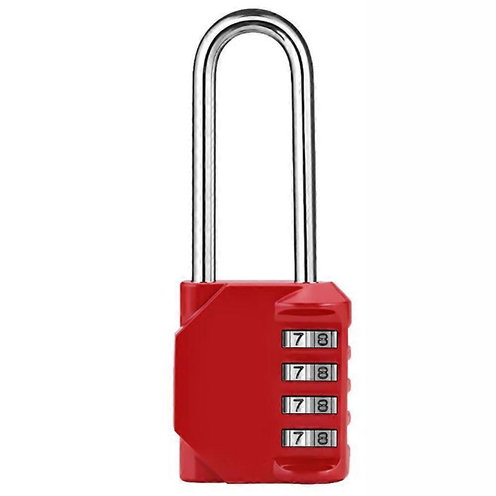 4 Digit Number Combination Padlock Long Shackle Padlock Outdoor Waterproof Lock Suitcase Luggage Security Coded Lock