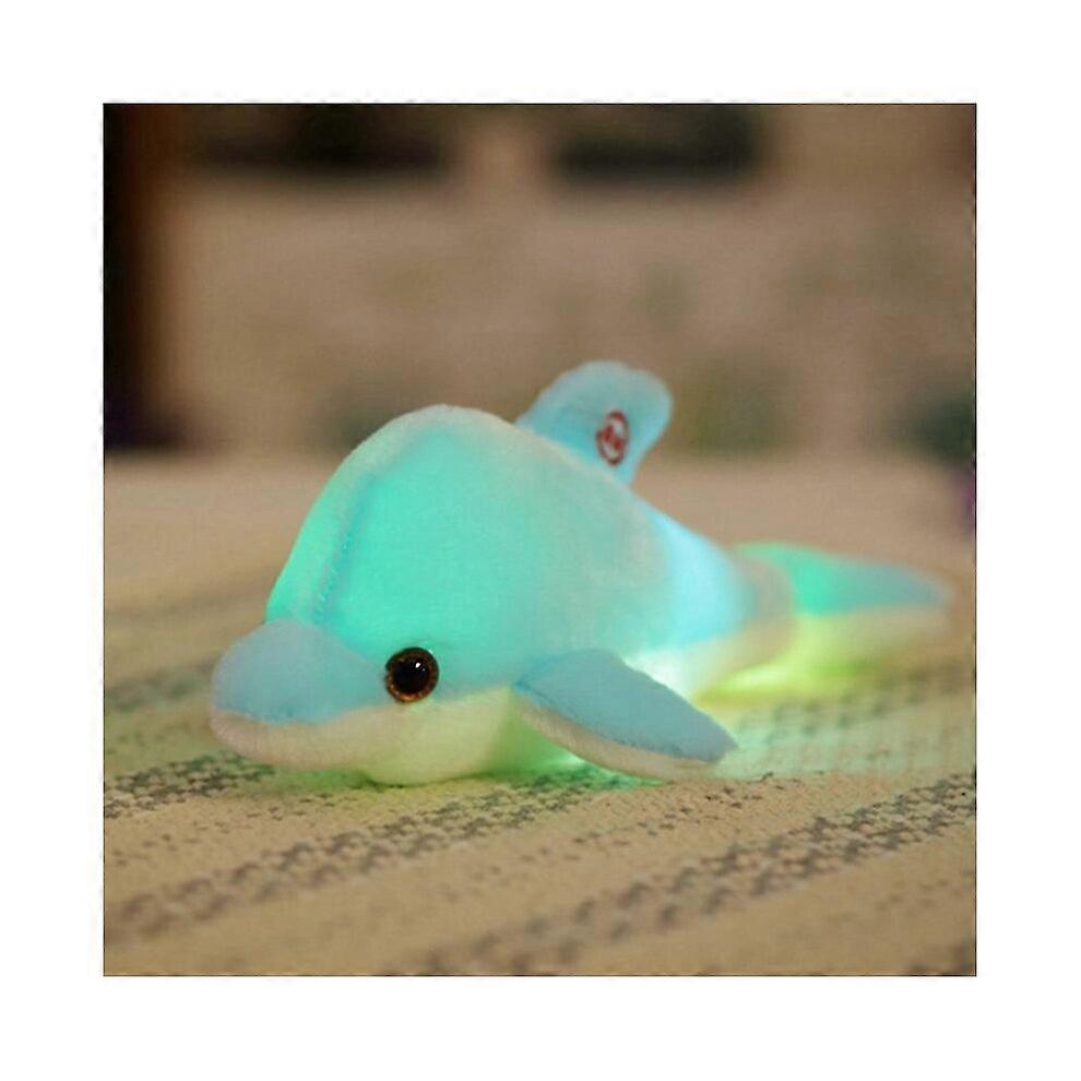 Cute Glowing Led Light Dolphin Pillows Blue