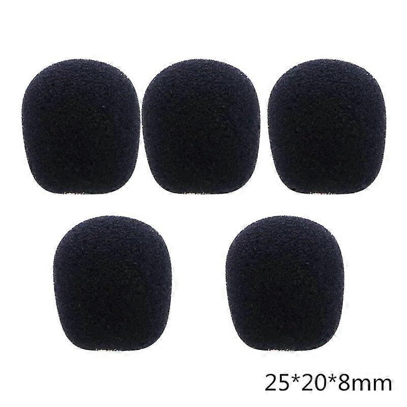 5PCS Black Microphone Headset Foam Sponge Windscreen Mic Cover