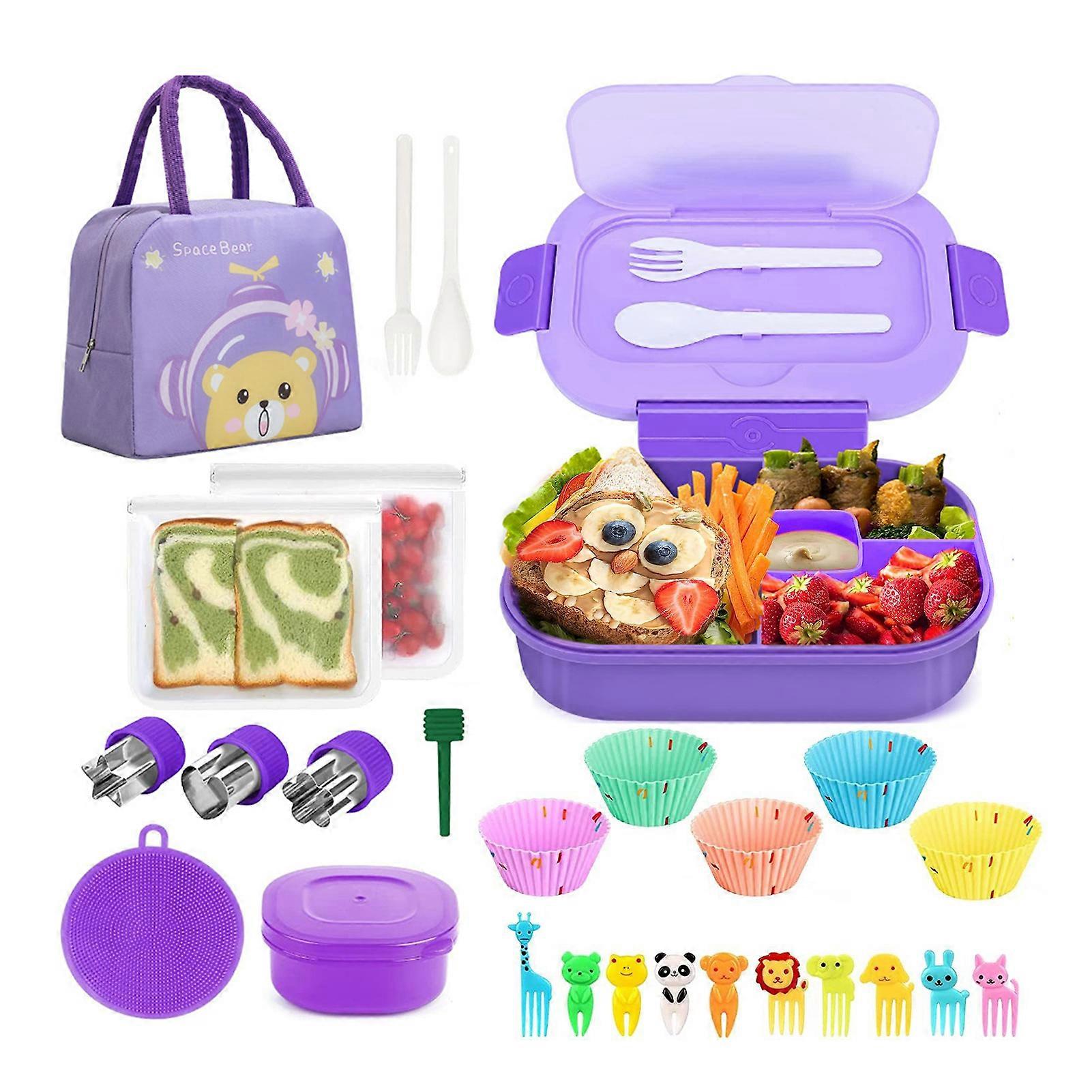 27pcs Lunch Box Set with Spoon Simple Personalized Food Container for Camping Picnic