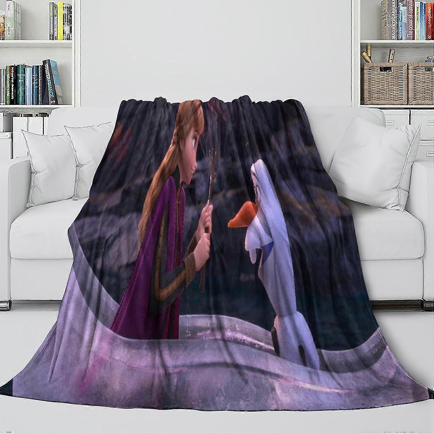 Blankets for Kids, Lightweight Warm Throw 3D Frozen Blanket Comfy Plush Flannel Fleece Throw Blanket Soft Fluffy Fuzzy Blanket for Boys And Girls Birt
