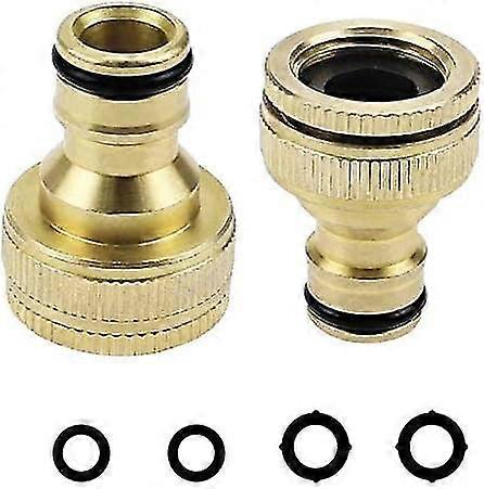2pcs Brass Garden Faucet Connectors For 1/2" And 3/4" Faucets