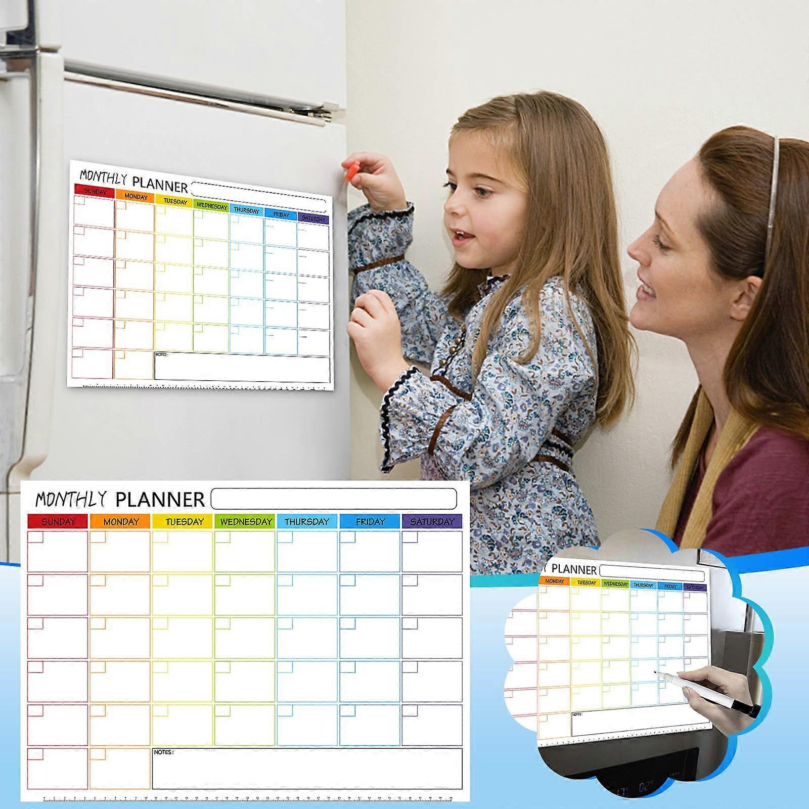 Magnetic Planner Monthly Weekly Menu Magnetic Sticker Set Calendar Message Memo Notepad FLYE1958