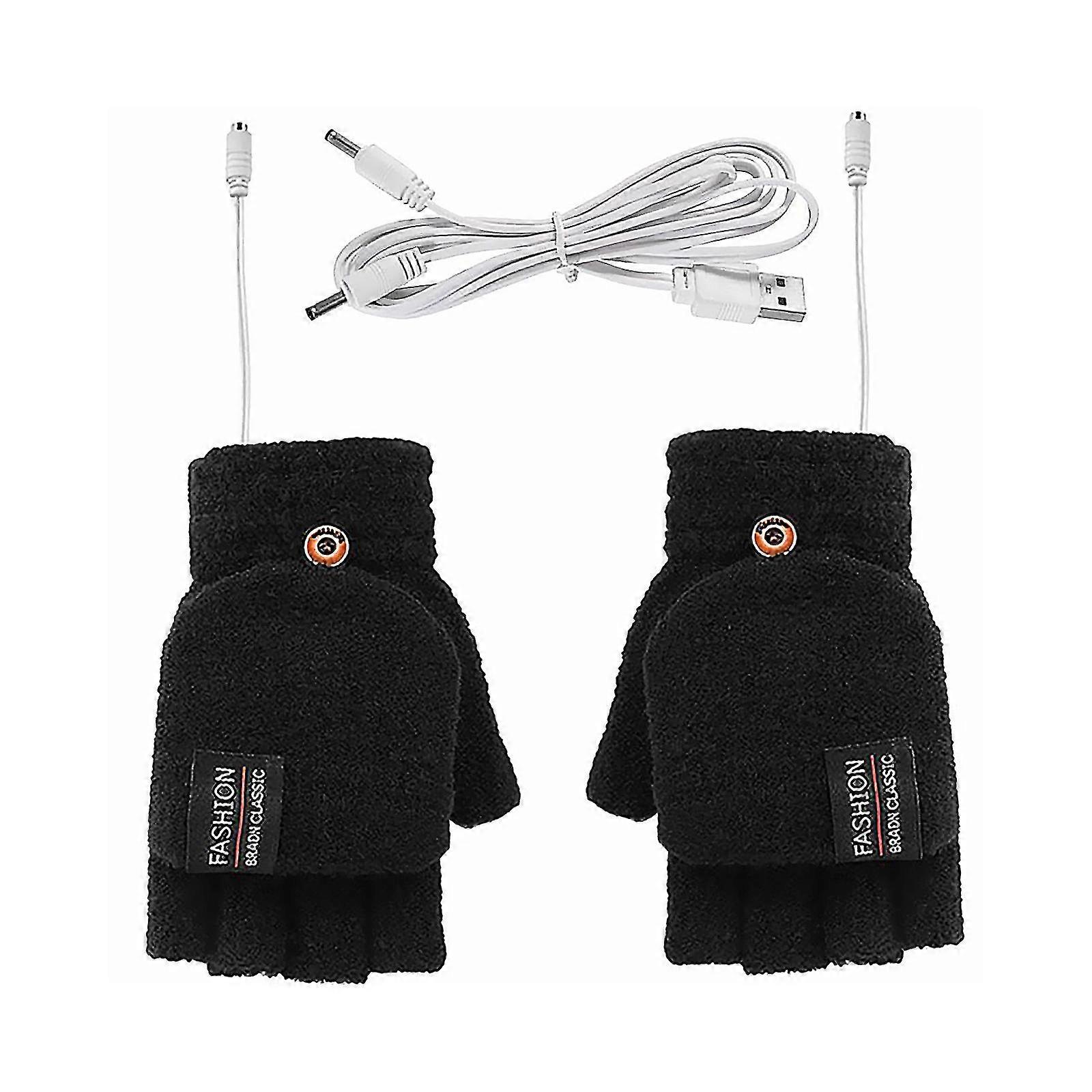 Warm Gloves Solid Color 5v Double-sided Usb High-quality Comfortable Half Finger