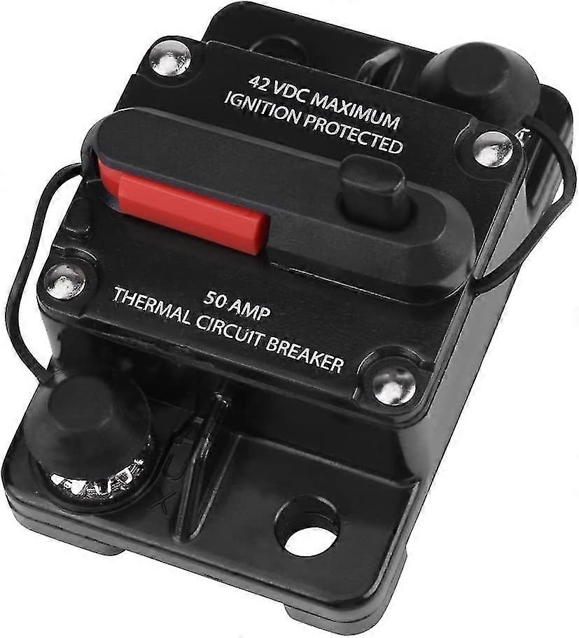 50a-250a 12-42v Dc Car Stereo Audio Circuit Breaker, 50a Car Audio Inline Circuit Breaker Manual Reset, Used Instead Of Inline Fuse Holder (50a)