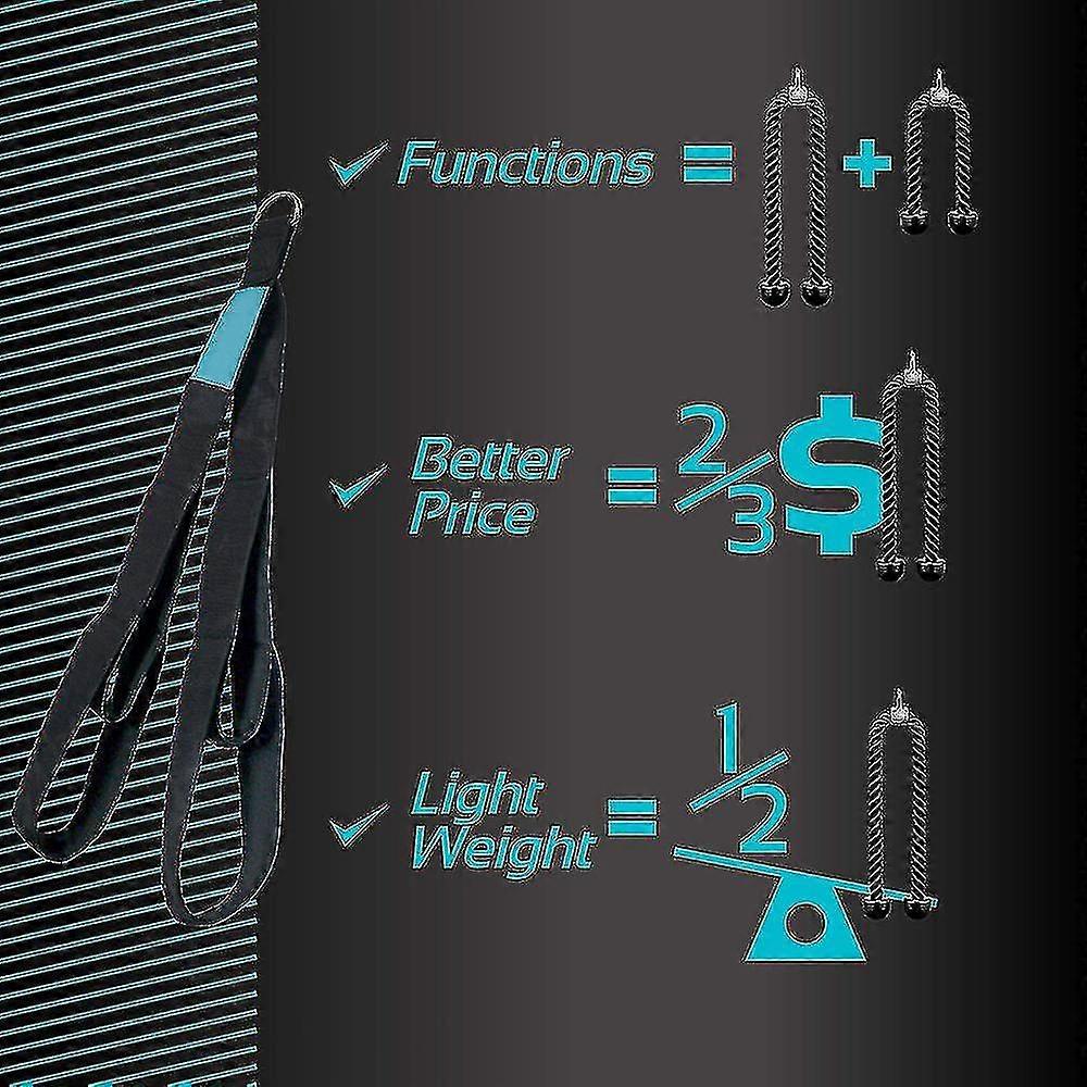 Tricep Rope Cable Attachment. 28.7 Inch & 22 Inch Two Lengths Built In One Pull Down Rope. Triceps Extension Straps