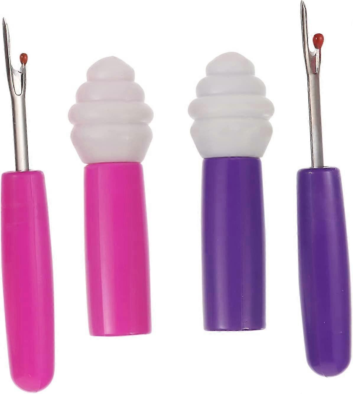 2pcs Seam Ripper Embroidery Kits Sewing Machine Accessories Threading Tool Release Stitch Unpicker Sewing Tool Embroidery Tool Pickup Ice Cream Metal