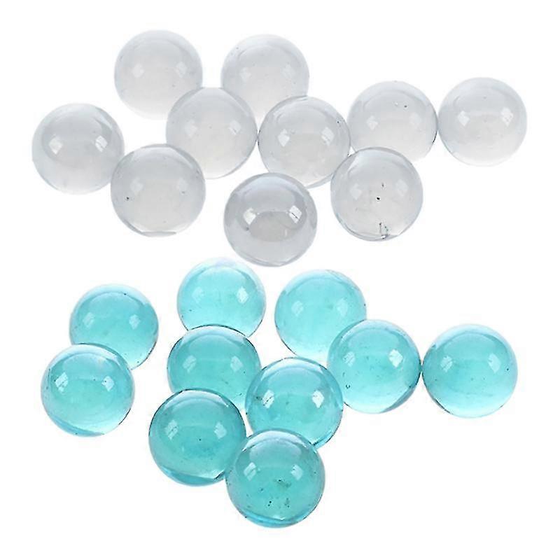 20 kpl marmorit 16mm lasi marmorit knicker lasipallot koriste väri hiput lelu sininen ja transpa-haoyi