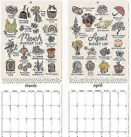 2025 Bucket List Kalender, 2025 12 Måneder Veggkalender, 2025