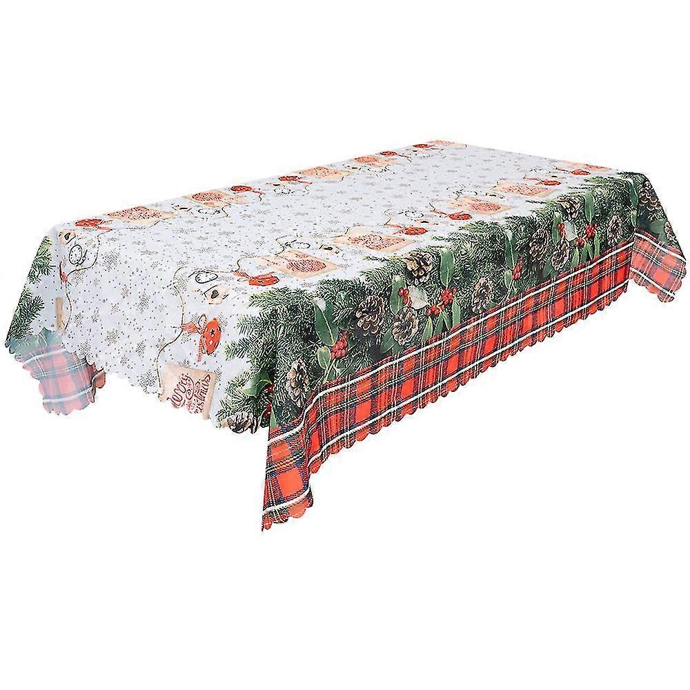Christmas Tablecloth, Xmas Printed Rectangular Table Cover For Dining Room Kitchen Decor, 56inch X