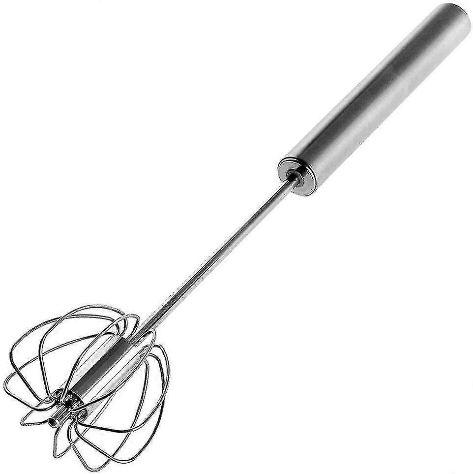 Egg Whisk, Hand Push Stainless Steel Egg Beater For Whisking