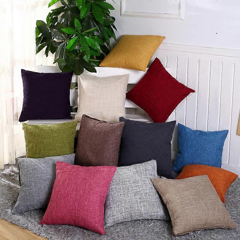 13pcsThrow Cushion Cover Linen Pillow Case