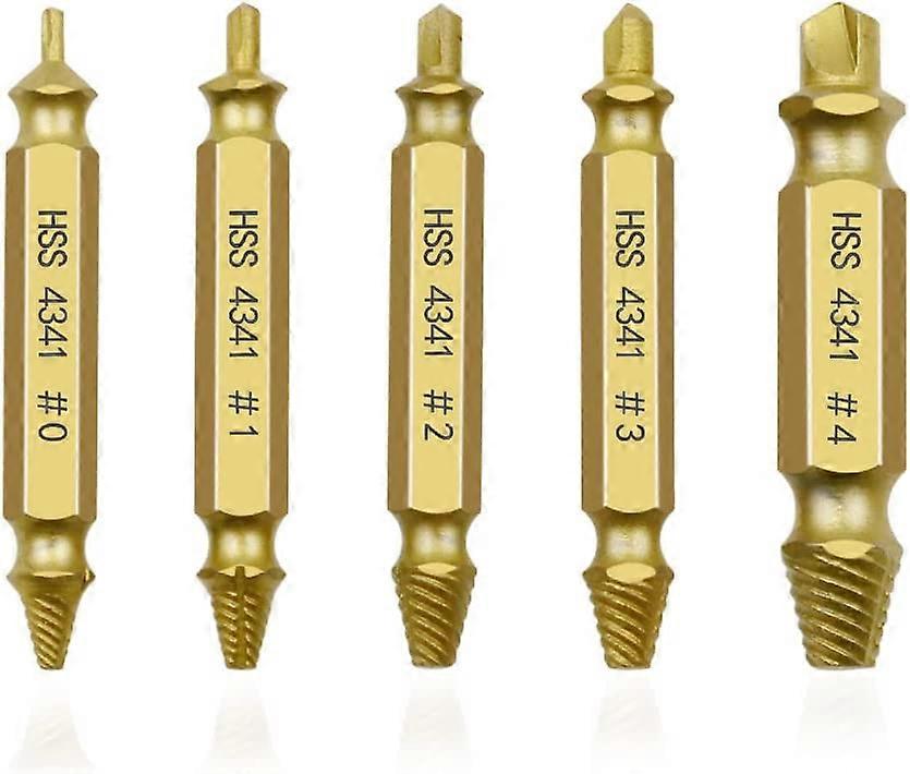 5Pcs Professional Screw Extractor Set, Screw Extractor, Left Hand Extractor Set