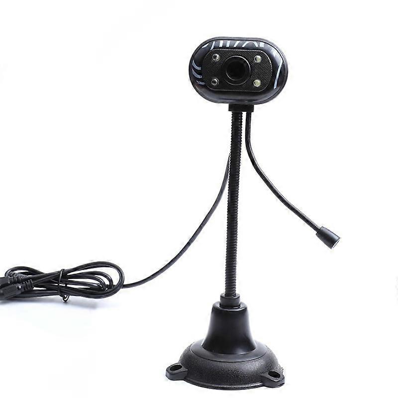 4-LED HD Computer Webcam With Microphone For Desktop Laptop Computer Camera USB Web Camera Built-In Sound-absorbing Video WebCam
