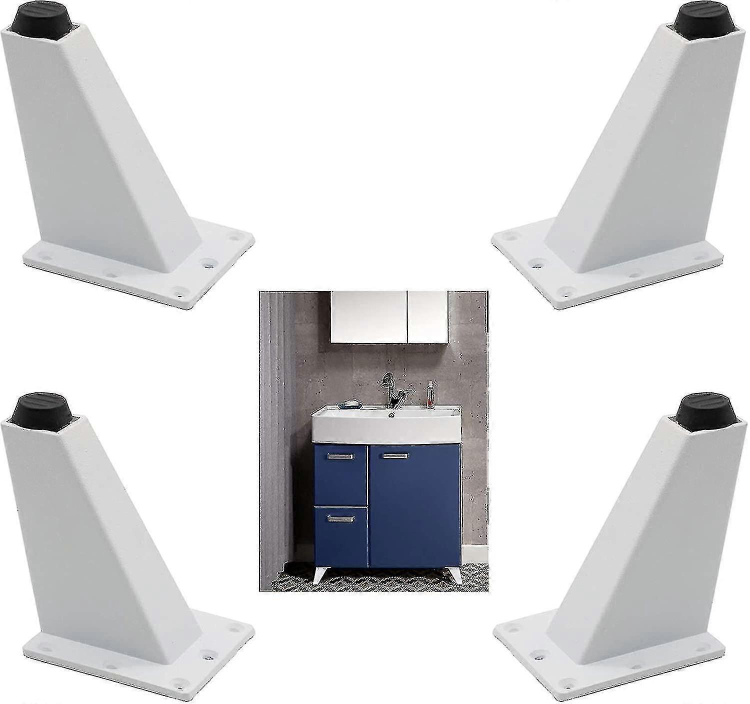 4ピース調節可能な足家具の足キッチンの足ワークトップバーテレビデスクテーブル脚、アルミニウム合金家具フィートホワイト