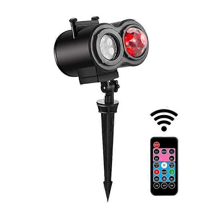 Bluetooth Christmas Projector LED Lights, 12 Slides  LED Projector Lamp Double Projection Light Waterproof Outdoor Water Wave Projector Light with Rem