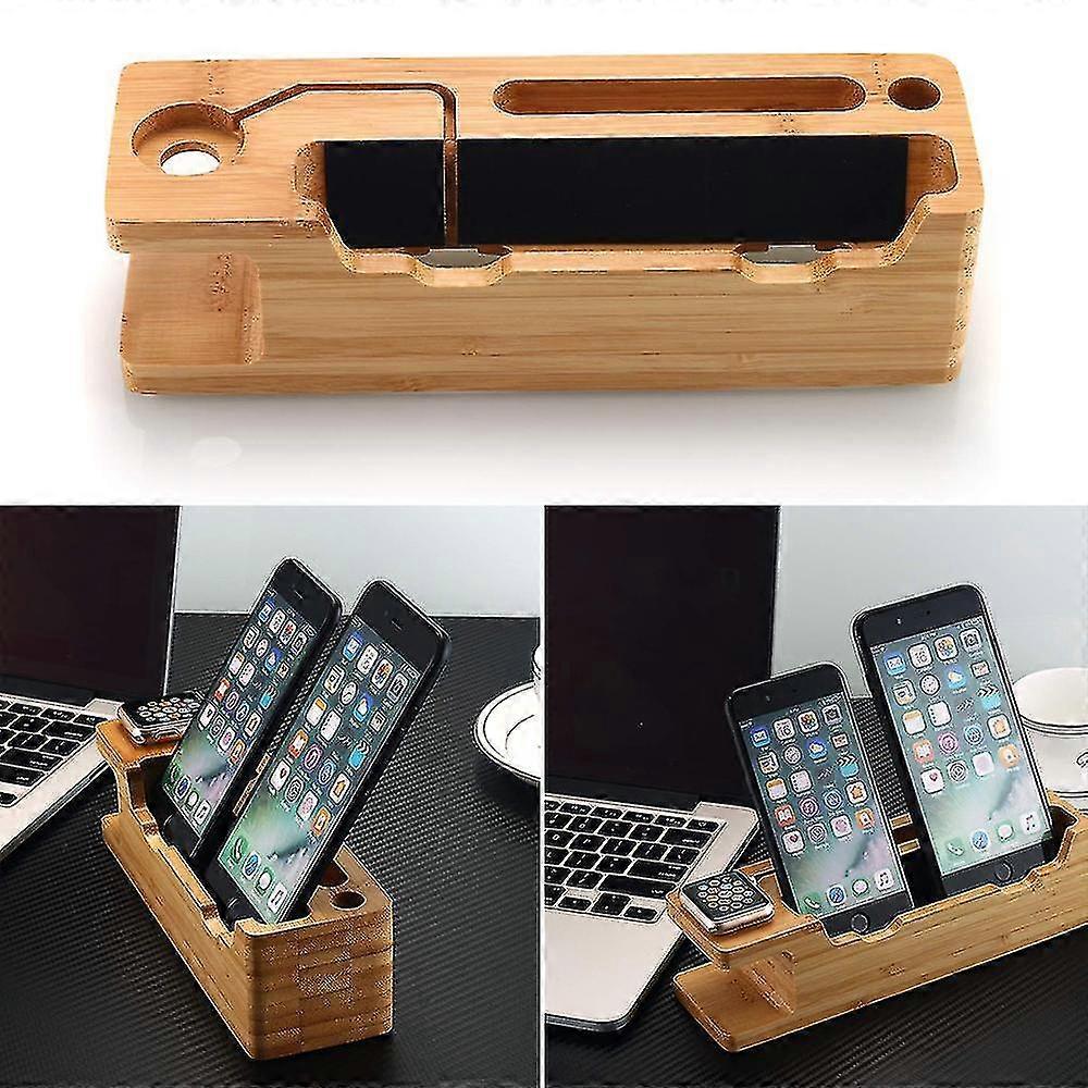Watch Stand, Bamboo Charging Station Wood Charging Dock Stock Cradle