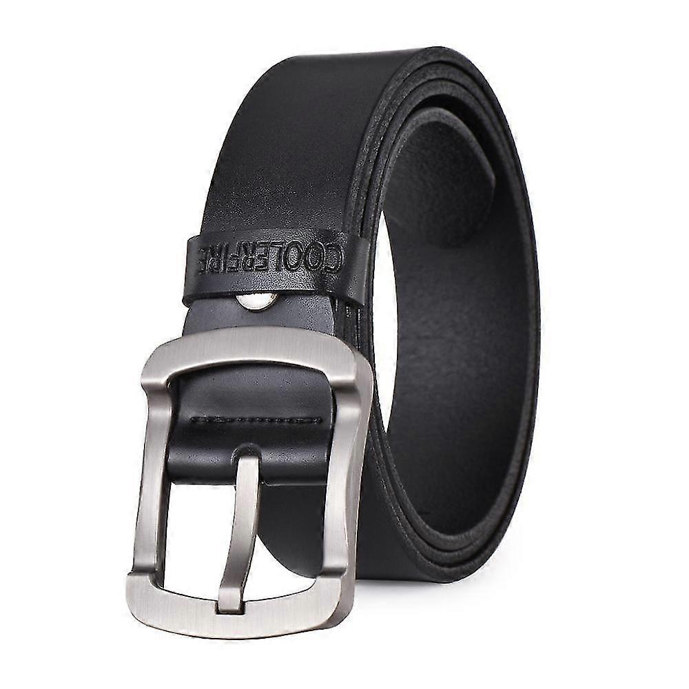 Coolerfire Fashion Cowhide Genuine Leather Belt Men Black Jeans Strap Male Vintage Casual Men Belts Hq024