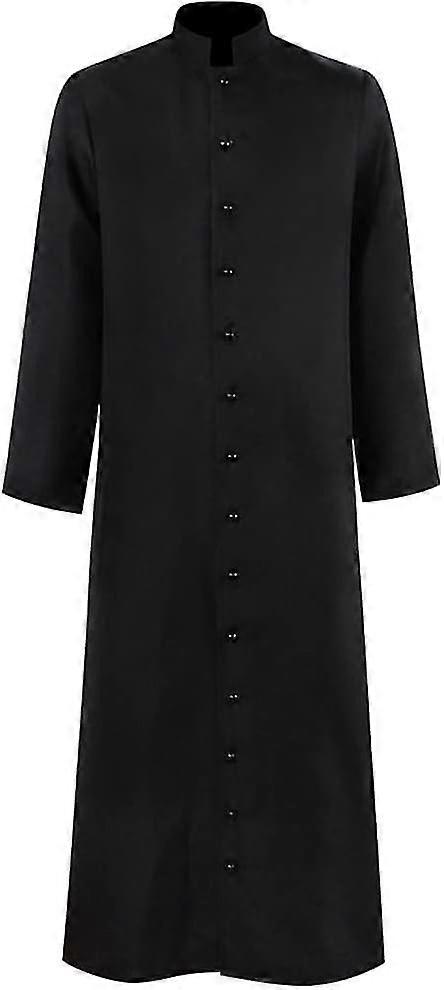 Men's Black Cassock Robe Church Robe Choir Minister Clergy Pulpit Liturgical Medium