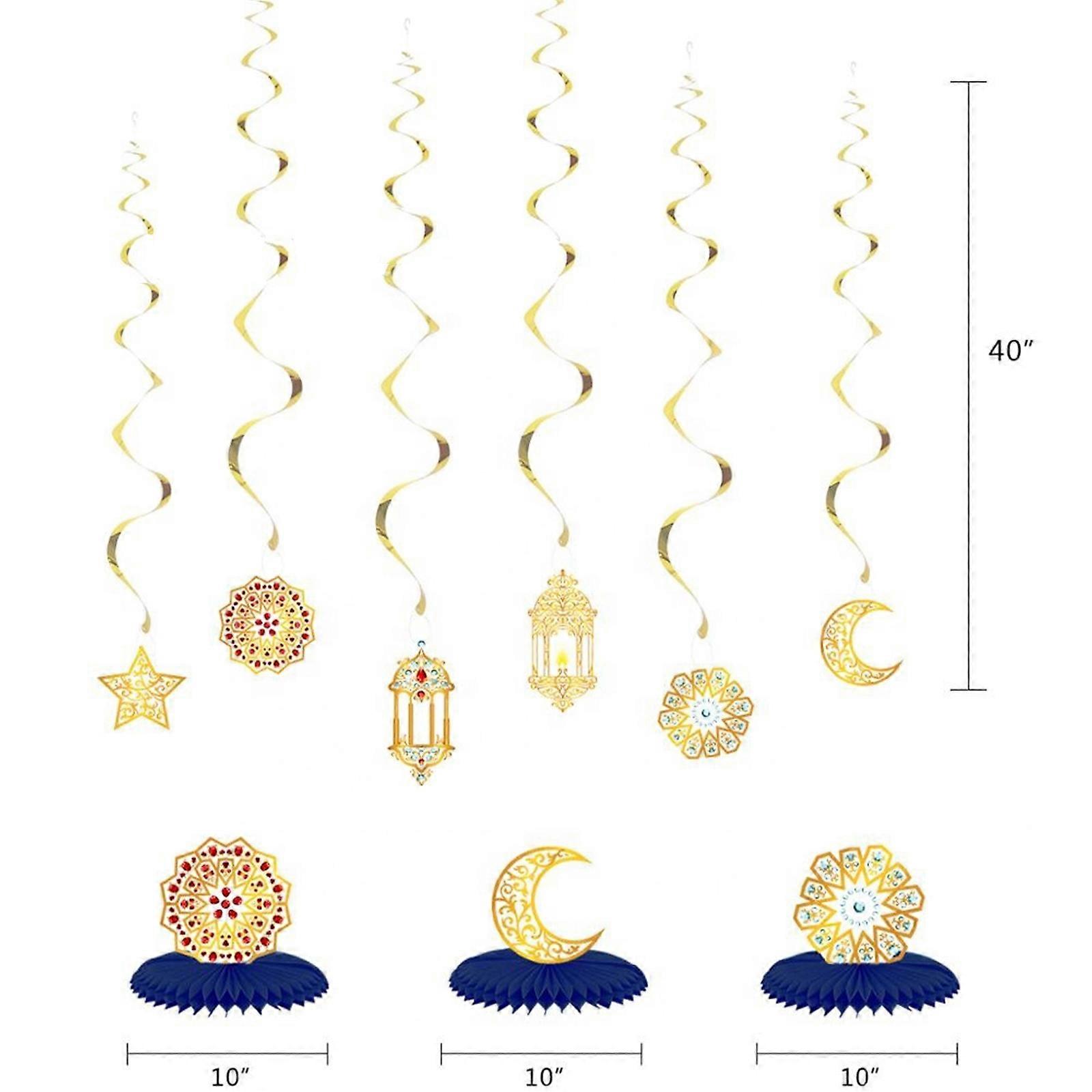 Ramadan Festival Decor Set: Flag, Cards & Hive Base