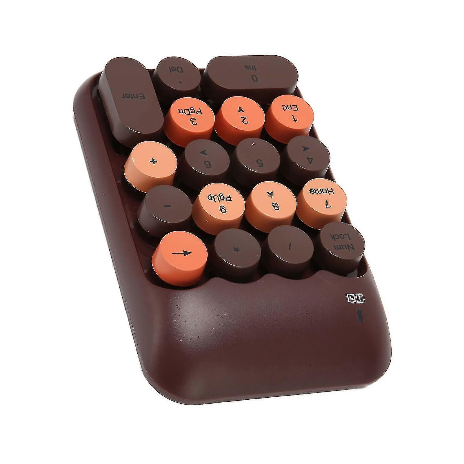 2.4ghz Wireless Numeric Keypad 18 Keys Retro Color Round Keycaps Mini Number Keyboard With Usb Receiver For Laptop
