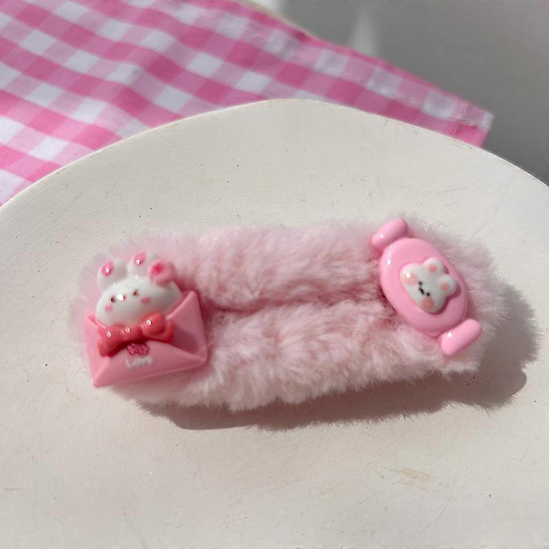 סיכת שיער קטיפה ילדה רכה חמודה חמודה ארנב סיכת תות סיכת שיער סתיו וחורף חדש קליפ שיער פרוותי