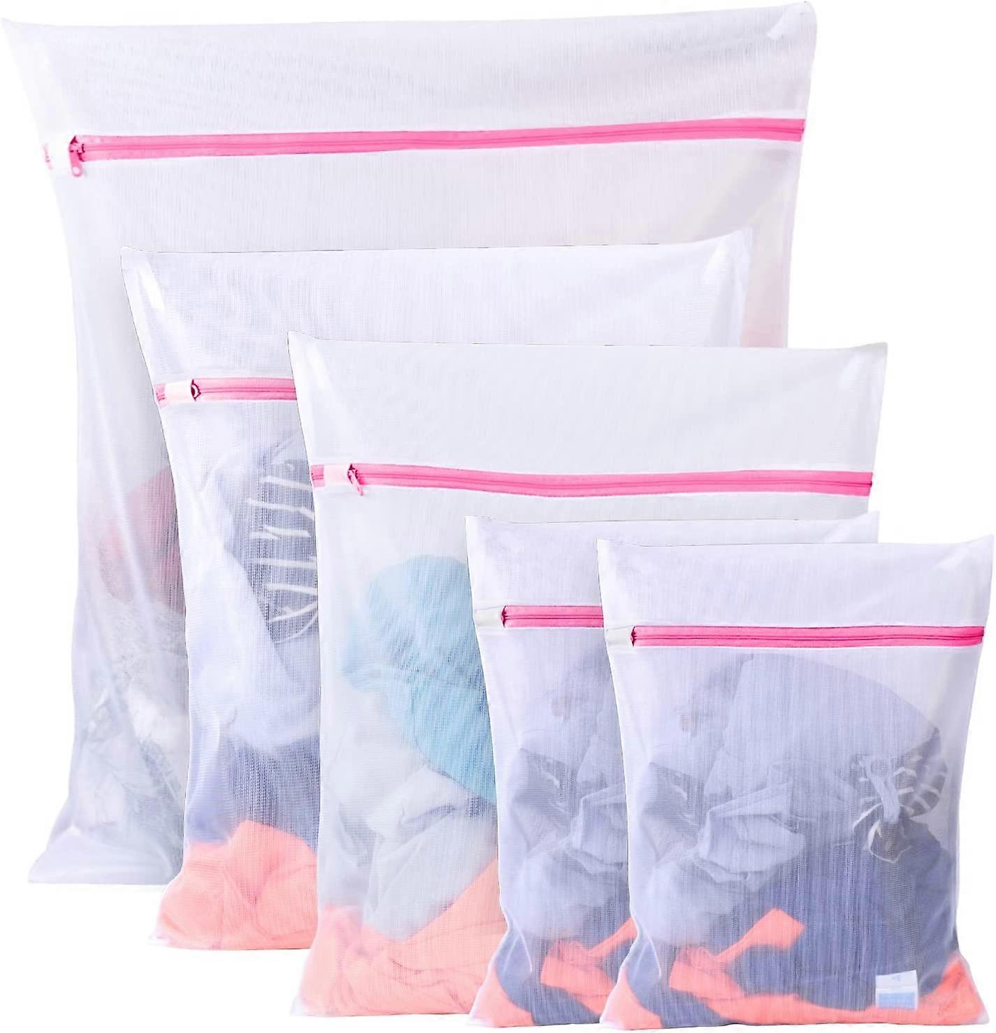(1XL+2L+2M) 5 Pack Washing Machine Net, Laundry Net, Laundry Bags, Washing Net, Mesh Washing Bag for Underwear, Blouse, Socks, Lingerie