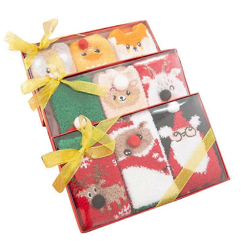 Cozy socks socks with Santa Claus pattern, gift box Xmas