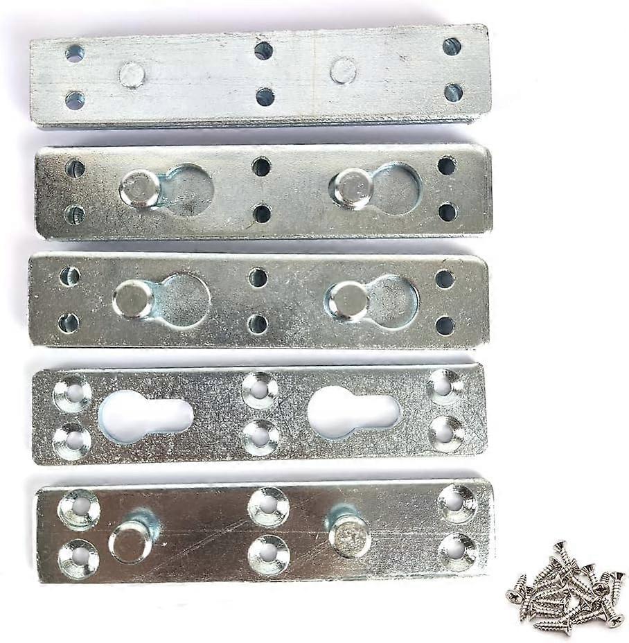 4 sets of bed rail brackets, heavy-duty bed rail fittings for attachment to wood, headboards and footboards, with screws