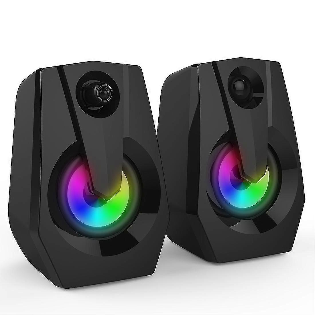 Computer Gaming LED Speakers Surround Sound System Loud Deep Bass USB Wired Laptop Desktop Speakers