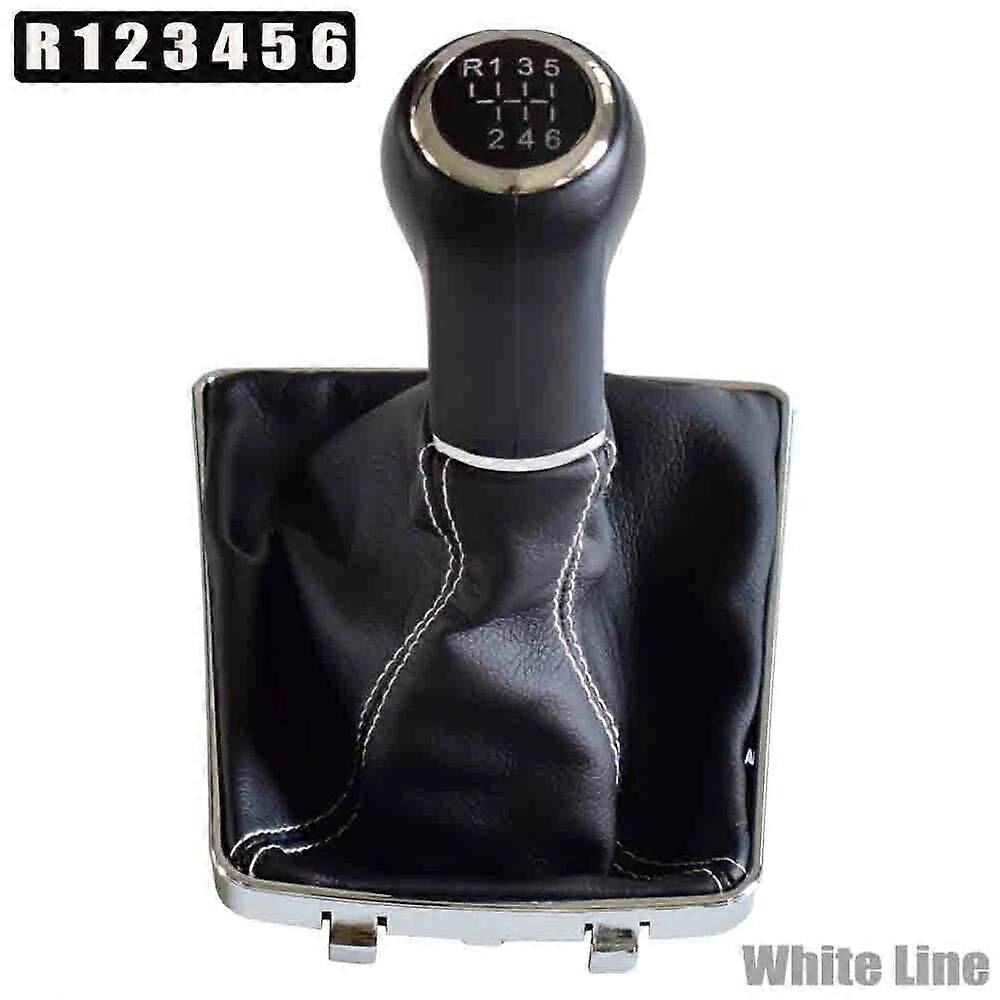 White Black Line Car Styling MT 5 6 Speed Gear Shift Knob Lever HandBall For OPEL ASTRA III H 1.6 VAUXHALL 2004-2010 Gaiter Boot