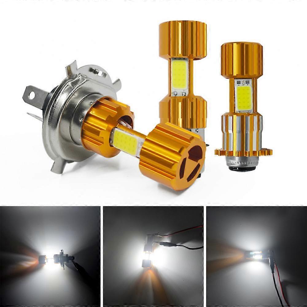 Motorcycle COB Headlights 18W H4 B15D BA20D Aluminum 3 Side Light-emitting Modified Head Lights 12V 8A Motorcycle Bulbs
