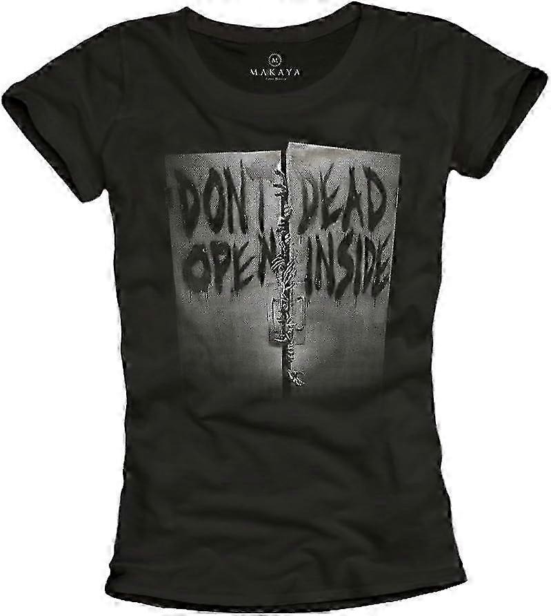 Dont Open Dead Inside - Camiseta Zombies Mujer Material da moda retrô