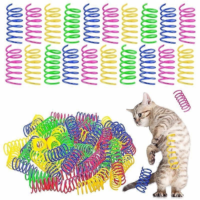 20-Pc Interactive Cat Spring Toys  Vibrant, Multi-Color Coil Set for Kitten Playtime  Encourages Hunting, Swatting & Biting  Durable and Safe for Indo