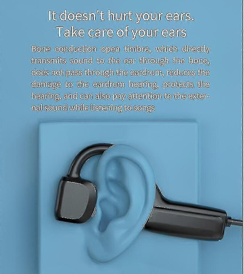 Wireless Open-ear Headset With Microphones-black