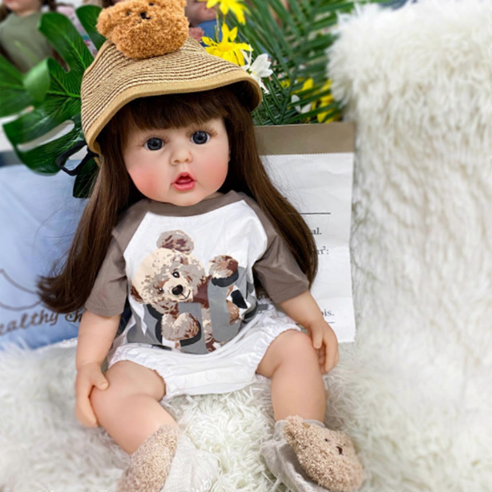 Muñeca Reborn de silicona 55 cm, realista con música y accesorios